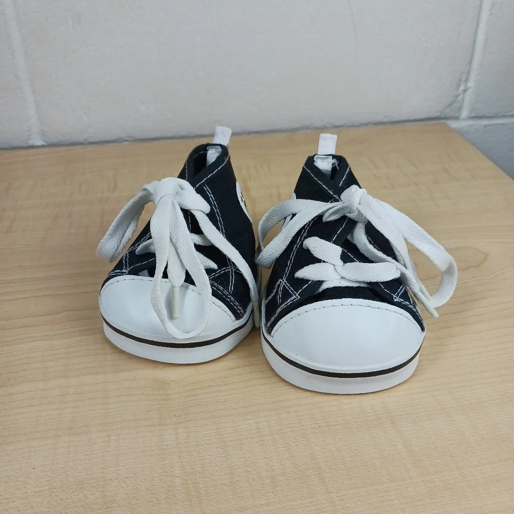 Build A Bear Workshop Black‎ & White Converse Style Sneakers Tennis Shoes Hi Top